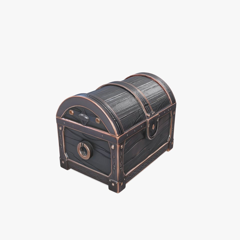 Realistic Antique Treasure Chest Model